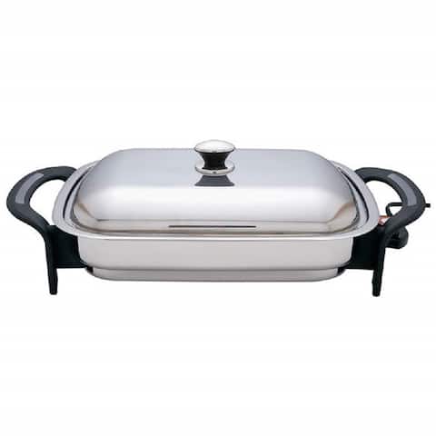 Precise Heat T304 Stainless Steel 16 Inch Rectangular Electric Skillet