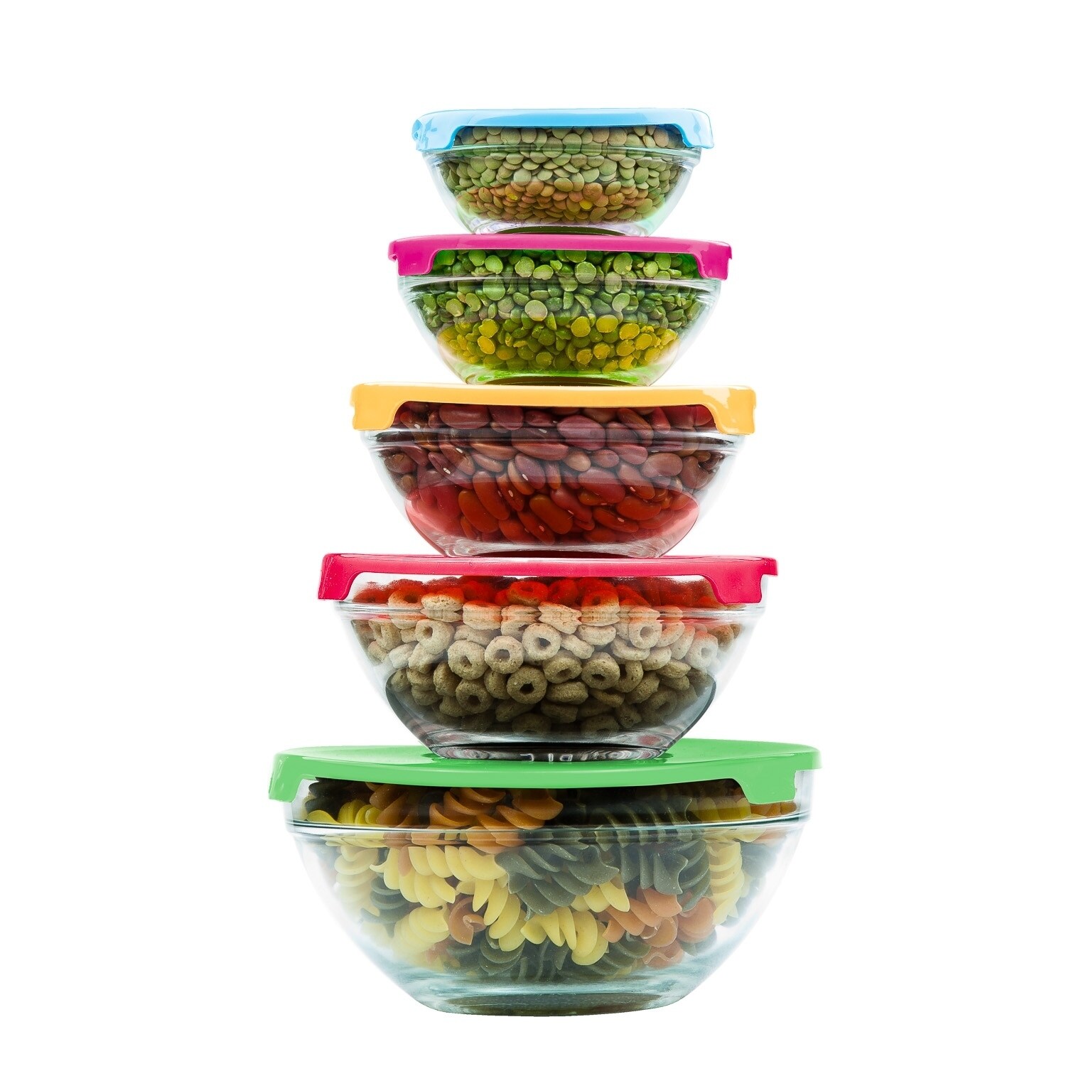 Shop 10 Pcs Glass Lunch Bowls Healthy Food Storage Containers Set