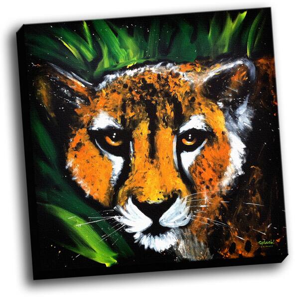 Shop Cheetah Colorful Art Printed On Stretched Framed Ready To