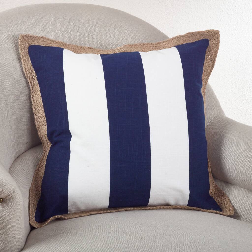 Striped 20-inch Down Filled Throw Pillow