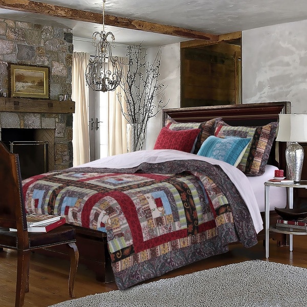 Greenland Home Fashions Colorado Lodge Authentic Patchwork Quilt Bonus Set