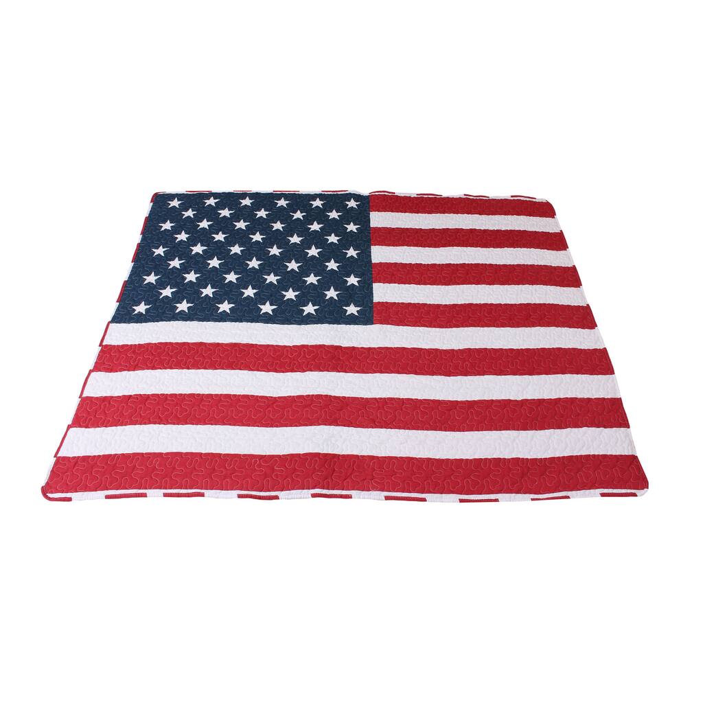 Thro by Marlo Lorenz American Flag Quilted Throw