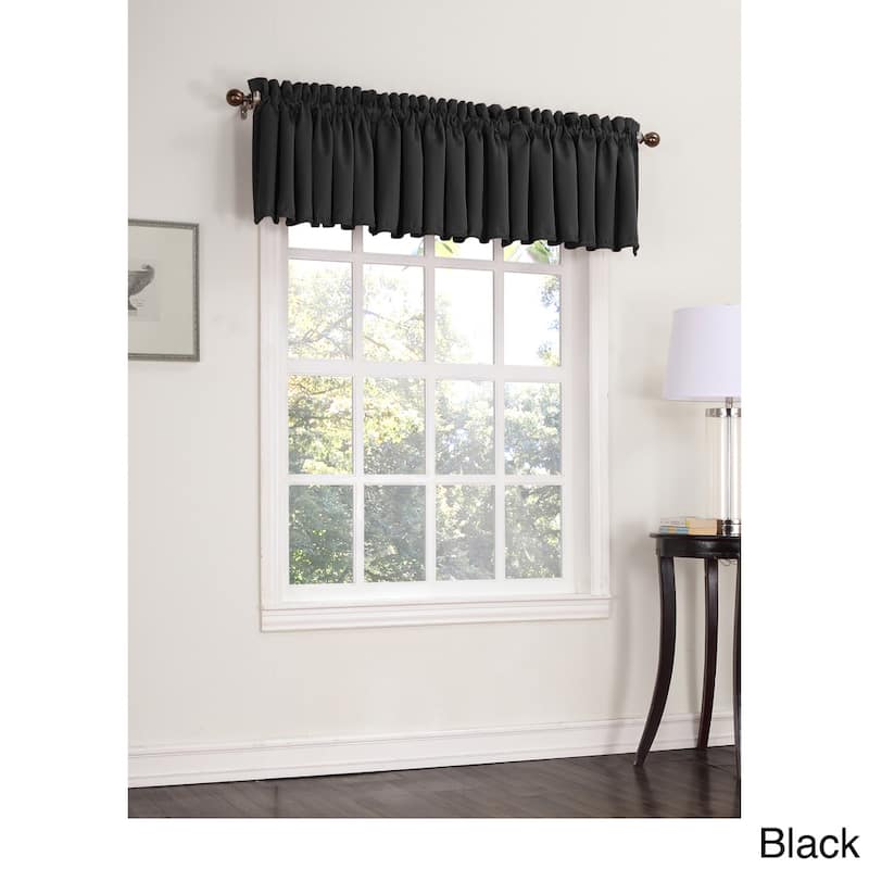 Porch & Den Inez Room Darkening Window Valance - 54 x 18 - Black