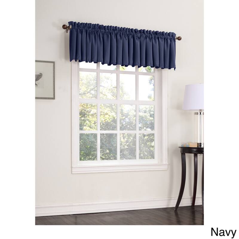 Porch & Den Inez Room Darkening Window Valance - 54 x 18 - Navy