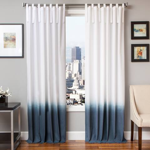 Softline Tie Tab Ombre Cotton and Linen Curtain Panel