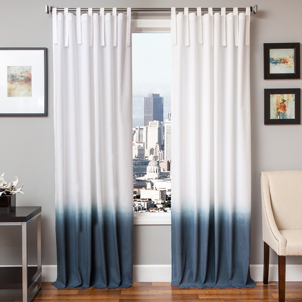 Shop Softline Tie Tab Ombre Cotton and Linen Curtain Panel  On Sale  Free Shipping On Orders 