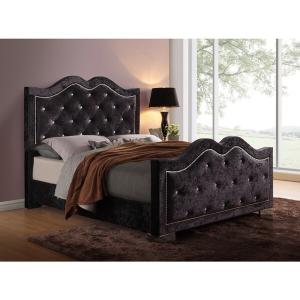 Shop Global Furniture Black Tufted King Platform Bed Free Shipping