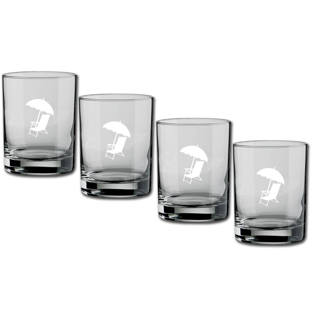 Kraftware Kasualware 14-ounce Glass DOF Beach Chair (Set of 4)
