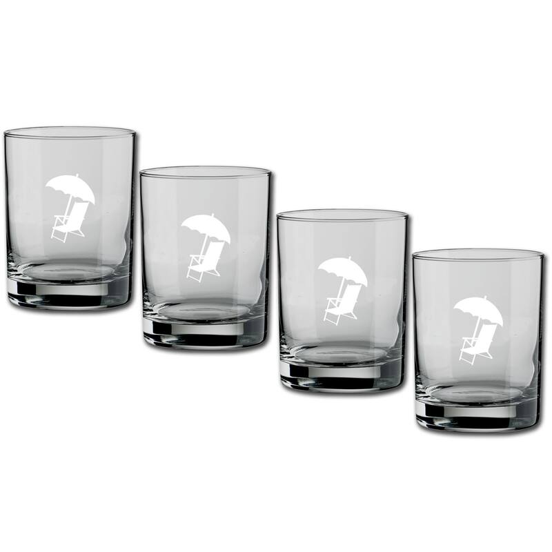 Kraftware Kasualware 14-ounce Glass DOF Beach Chair (Set of 4)
