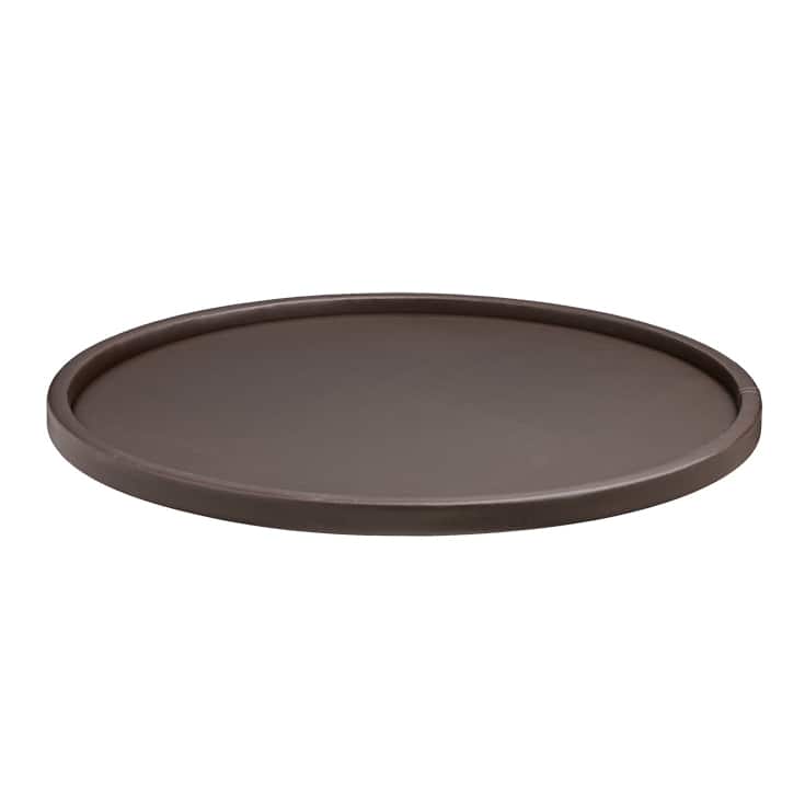 Kraftware Contempo 14-inch Round Serving Tray with 1.5-inch Rim - Brown