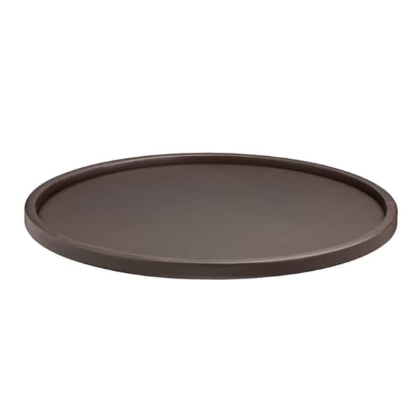 slide 2 of 2, Kraftware Contempo 14-inch Round Serving Tray with 1.5-inch Rim Brown