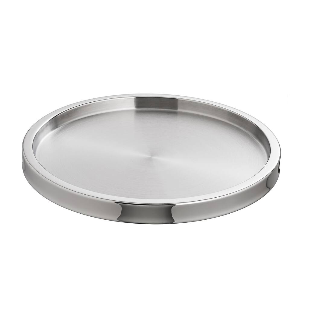 Kraftware Luxe 13.5-inch Round Two-tone Stainless Tray