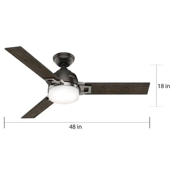 Hunter 48" Leoni Ceiling Fan with LED Light Kit and Handheld Remote - Noble Bronze