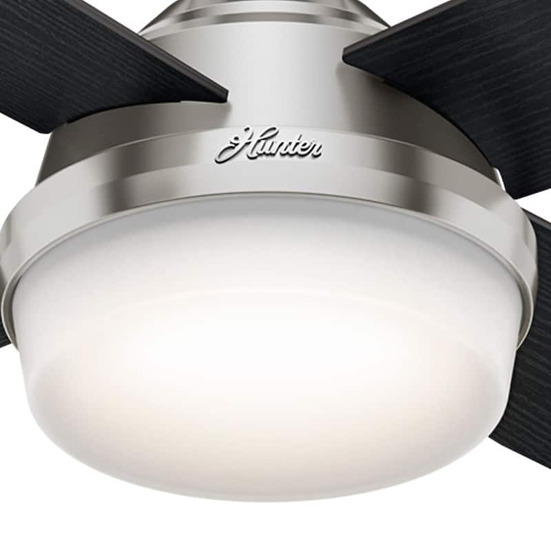 Hunter Fan Dempsey Collection 52 inch Brushed Nickel with 4 Black Oak or Chocolate Oak Reversible Blades - Silver