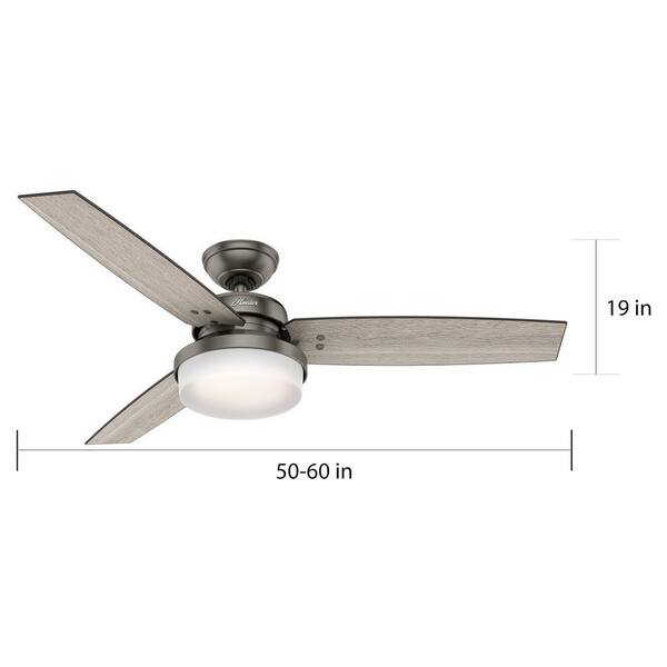 Shop Hunter Fan Sentinel 52 Inch Brushed Slate With 3 Light