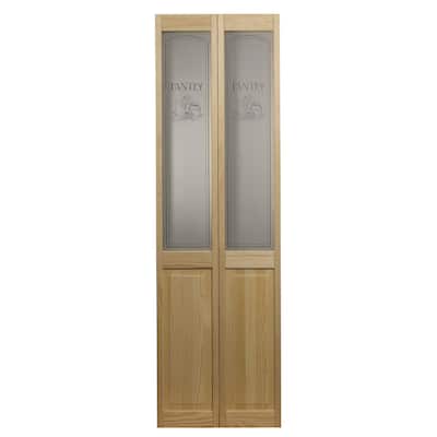 AWC Pantry Glass Unfinished Pine 32-inch Bifold Door
