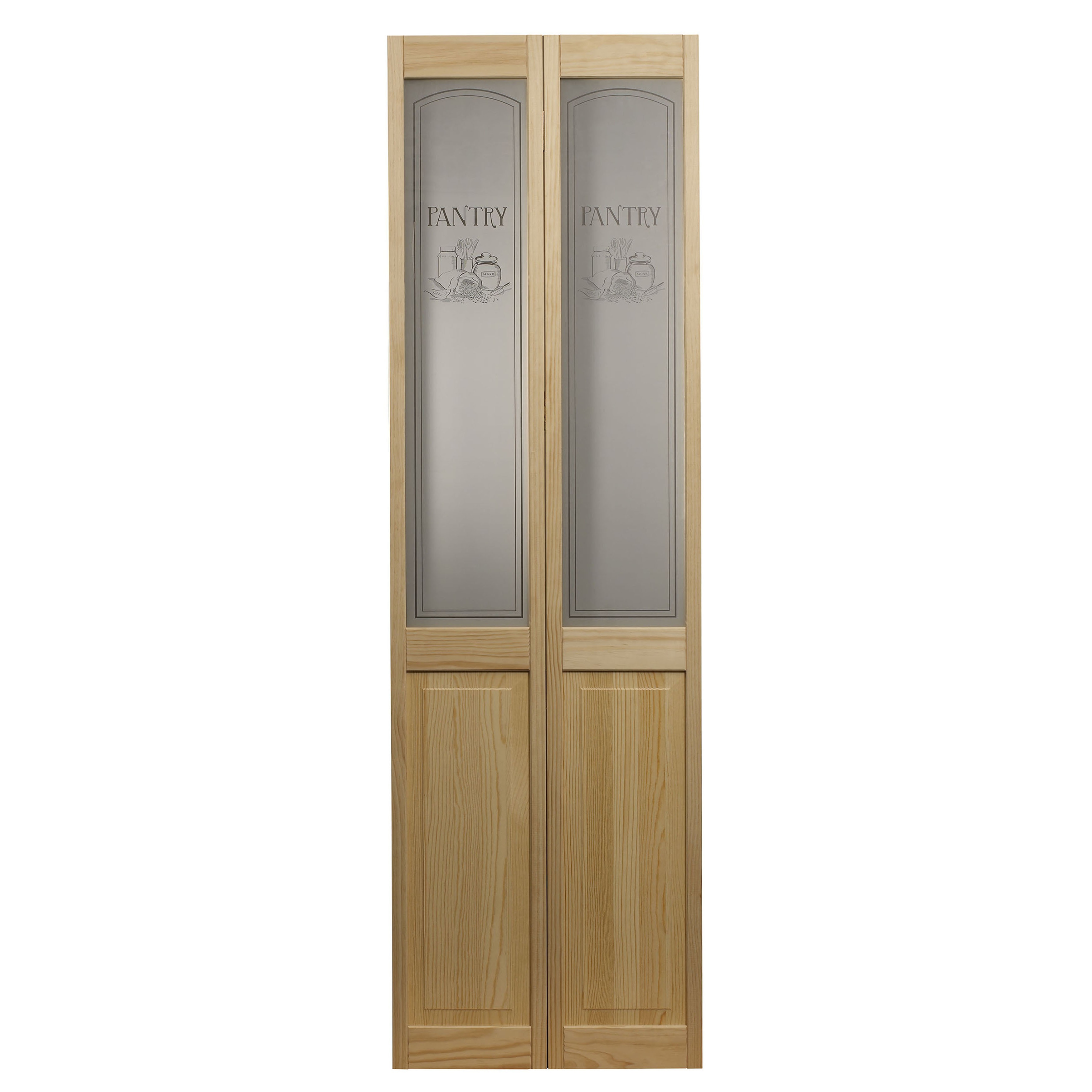 AWC Pantry Glass Unfinished Pine 32-inch Bifold Door