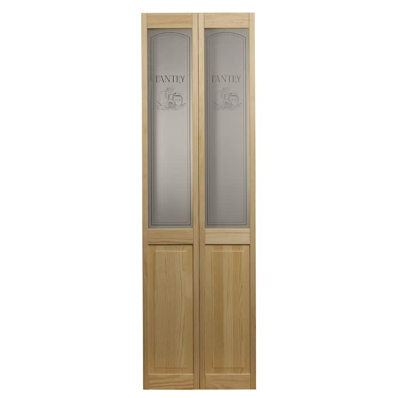 Awc 647 Pantry Glass 24-inch X 80.5-inch Unfinished Bifold Door - On 