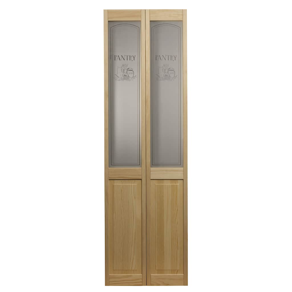 AWC Pantry Glass Unfinished Pine 24-inch Bifold Door