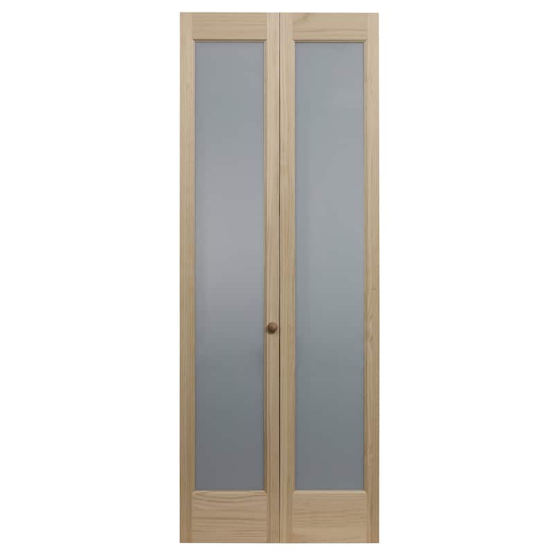 AWC Frosted Glass Unfinished Pine 24-inch Bifold Door