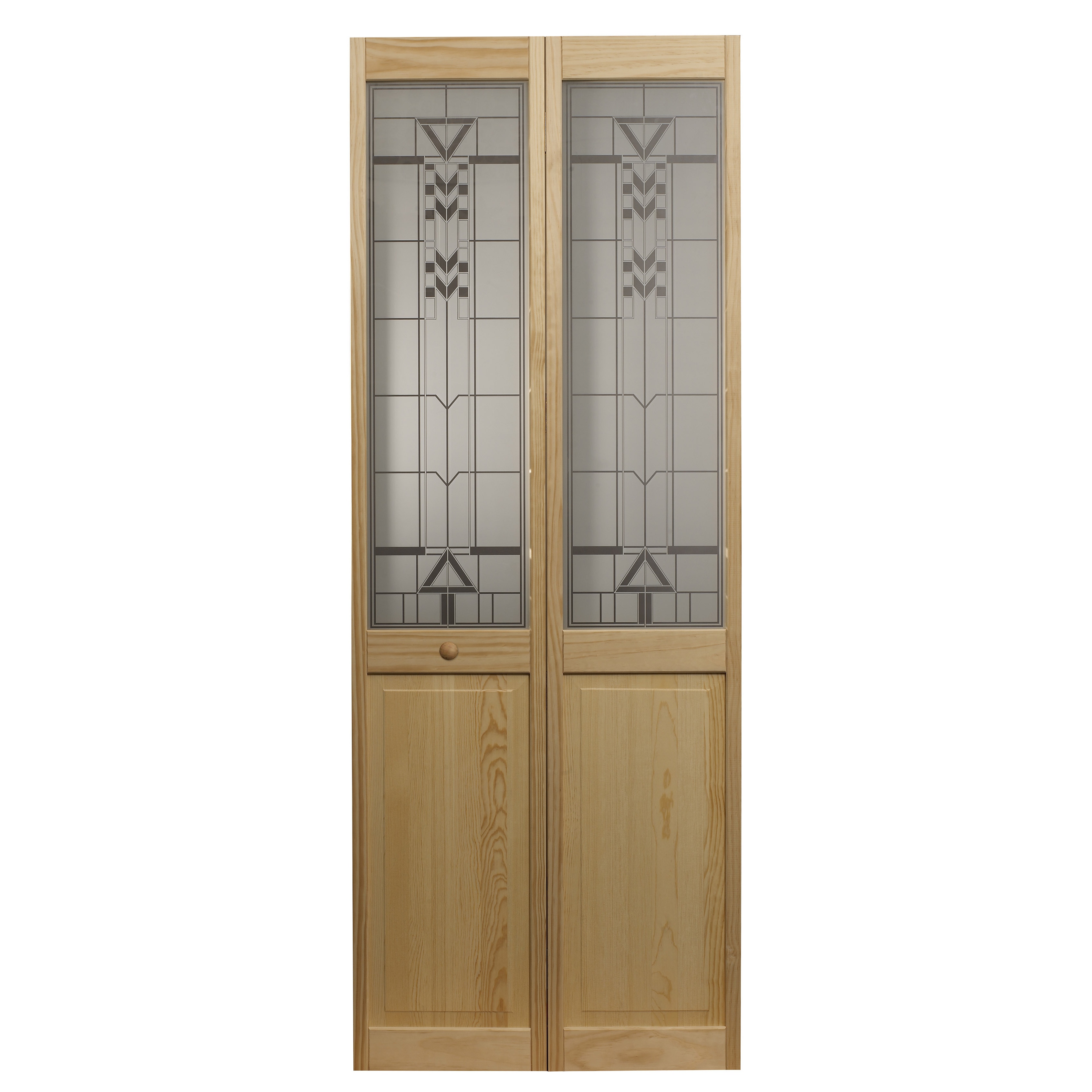 AWC Sedona Glass Pine Bifold Closet Door Unfinished 32 x 80
