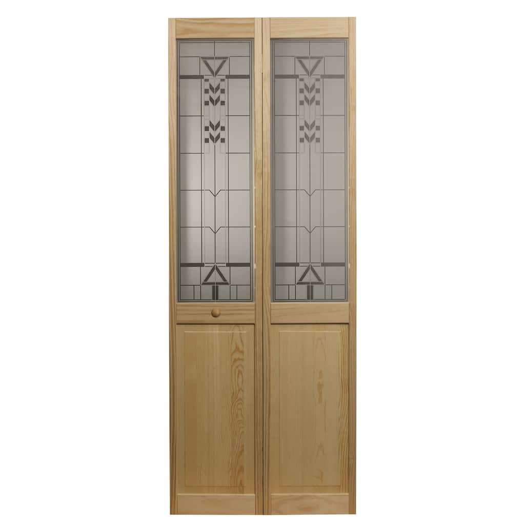 AWC Sedona Glass Unfinished Pine 30-inch Bifold Door