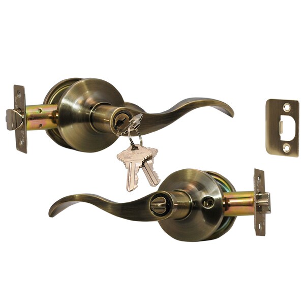 Shop Prelude Antique Bronze Finish Entry Lever Door Lock with Knob