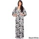 Koh Koh Women's Print 3/4 Sleeve Kimono Maxi Dress - Free Shipping ...