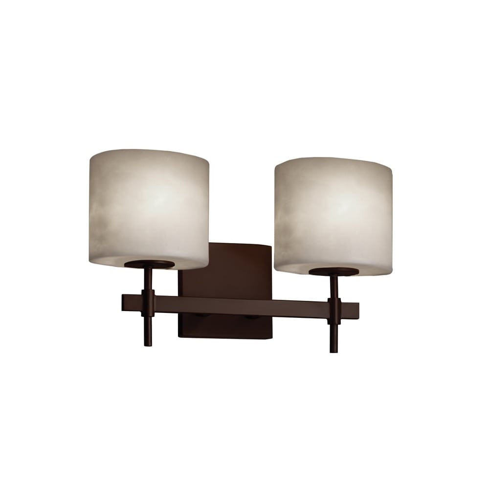 Justice Design Clouds Union 2-light Dark Bronze Bath Bar, Clouds Oval Shade
