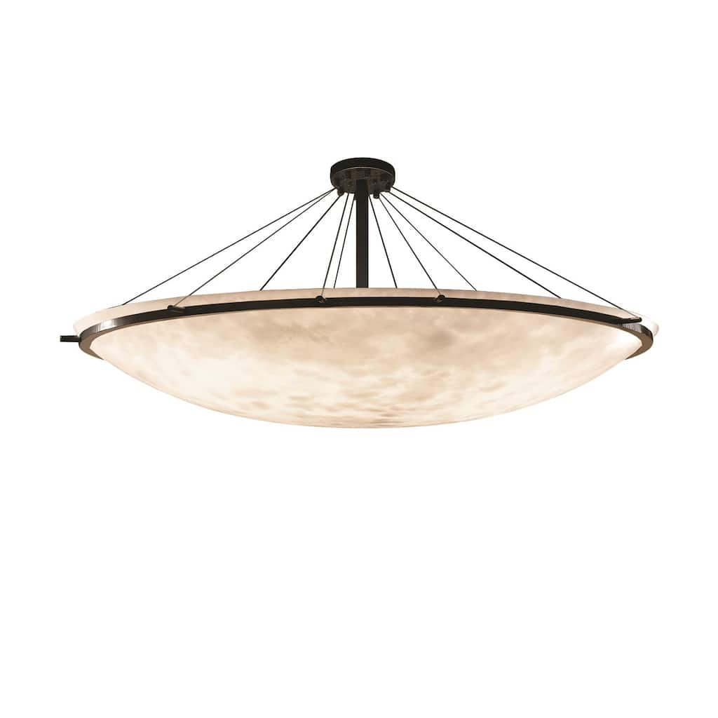 Justice Design Clouds Ring 16-light Dark Bronze Round Bowl Semi-flush