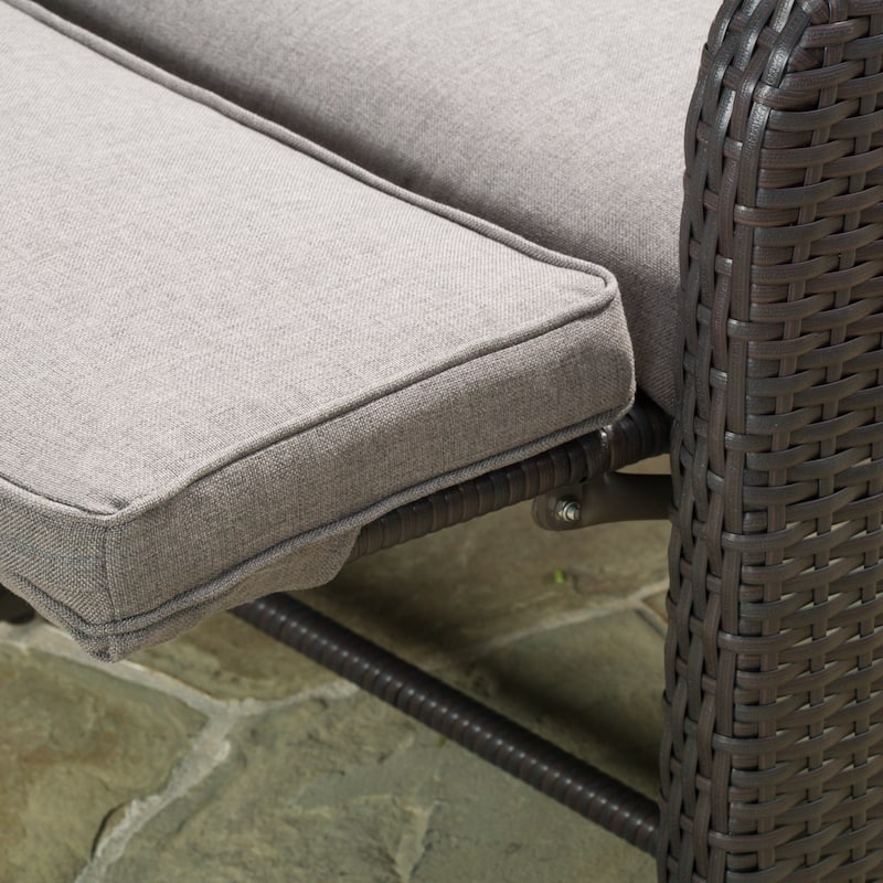 Ostia Wicker Recliner with cushion by Christopher Knight Home