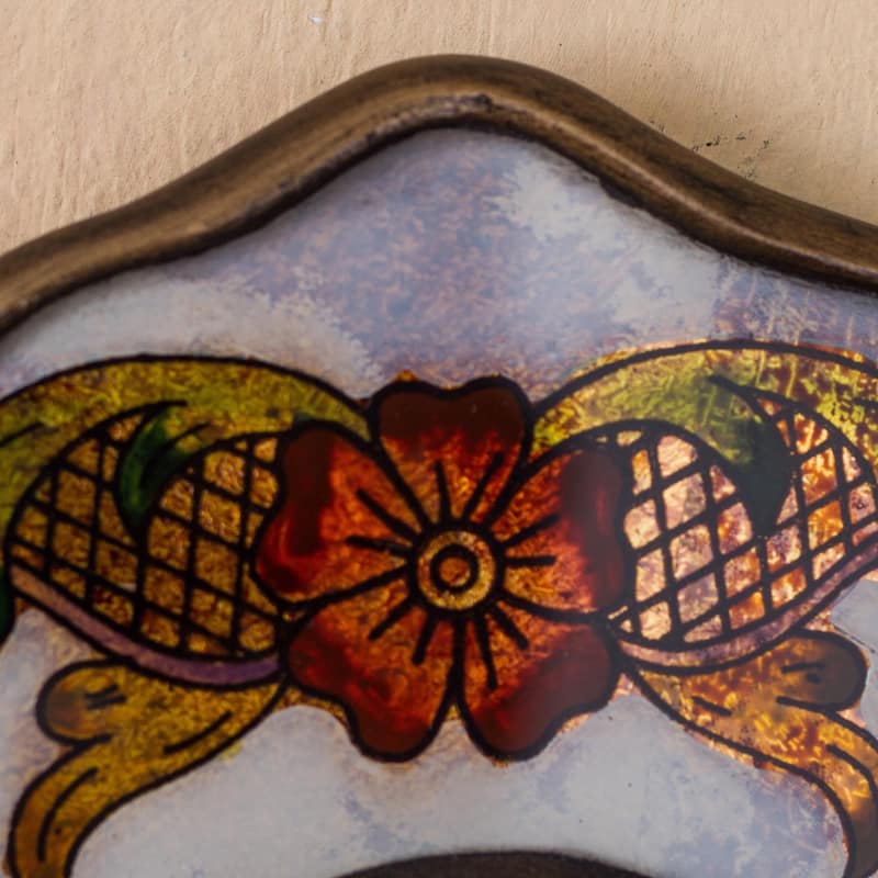 Handmade Aged White Reverse Painted Glass Mirror (Peru) - N/A