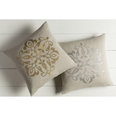 Decorative La Rochelle 18-inch Feather Down/Polyester Filled Throw Pillow