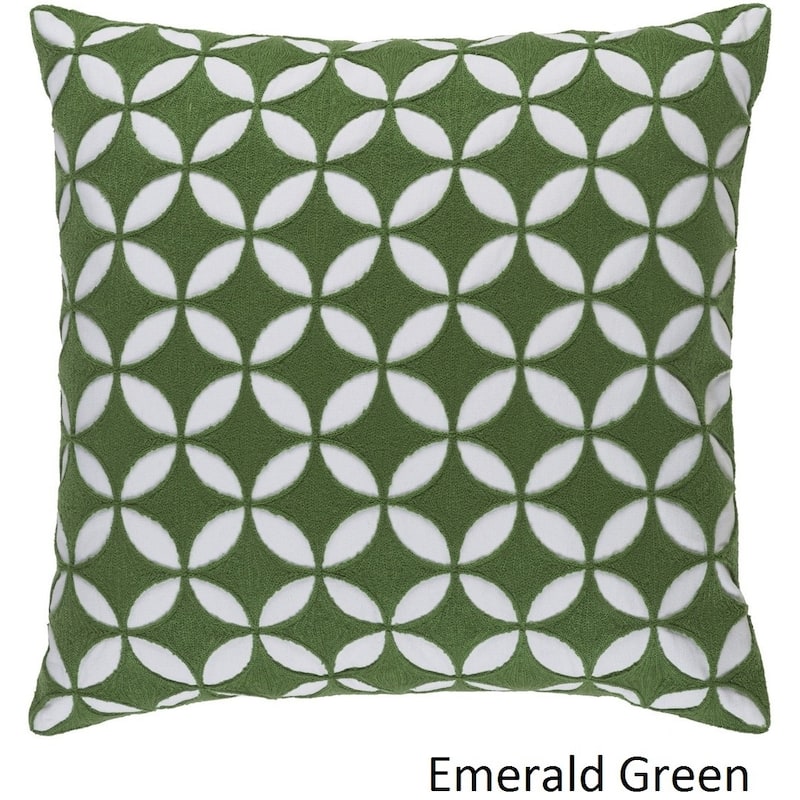 Decorative Kristen 18-inch Feather Down/Polyester Filled Throw Pillow - Down - Emerald