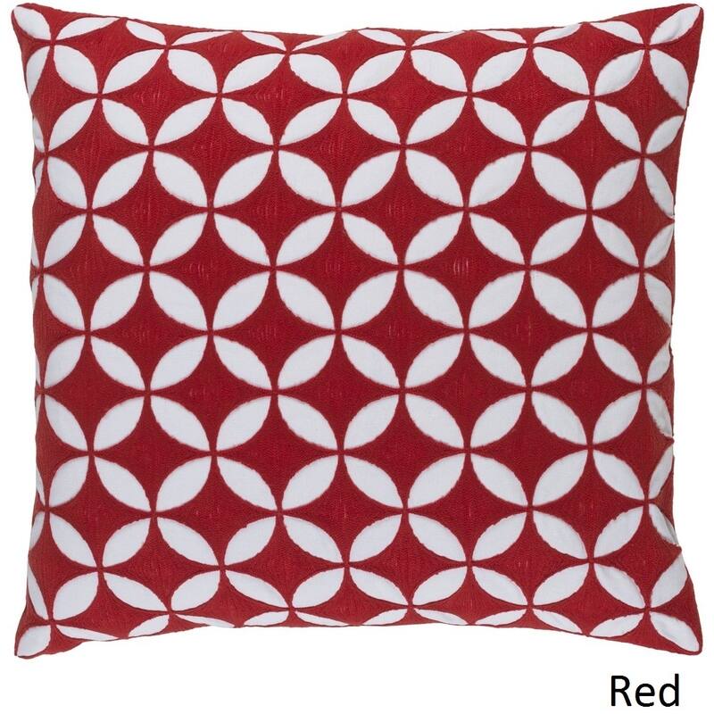 Decorative Kristen 18-inch Feather Down/Polyester Filled Throw Pillow - Down - Red