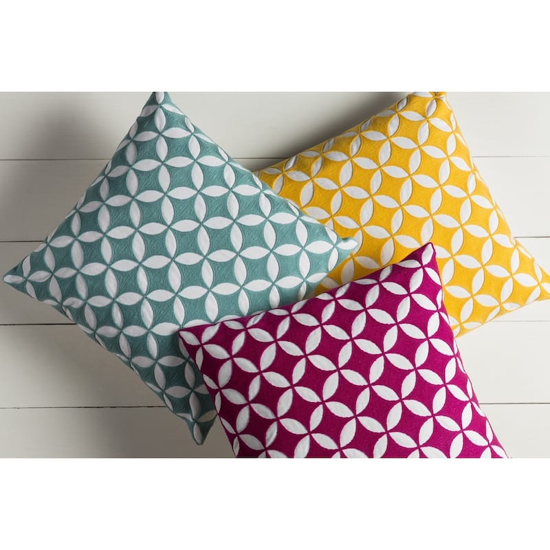Decorative Kristen 18-inch Feather Down/Polyester Filled Throw Pillow
