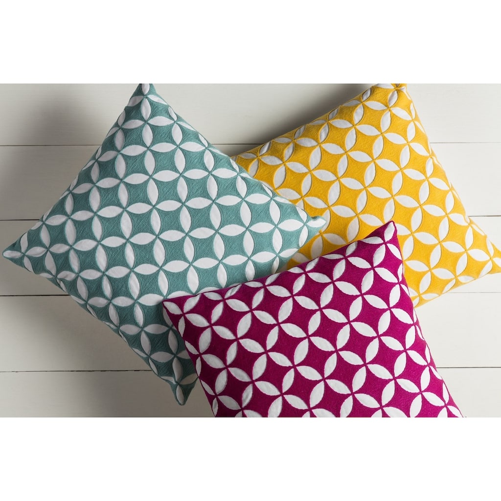 Decorative Kristen 18-inch Feather Down/Polyester Filled Throw Pillow