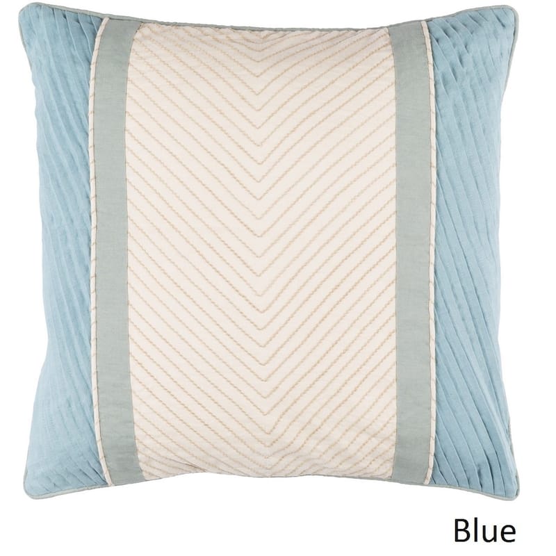 Decorative Haru 18-inch Feather Down/Polyester Filled Throw Pillow - Blue/Grey/Off-White - Down