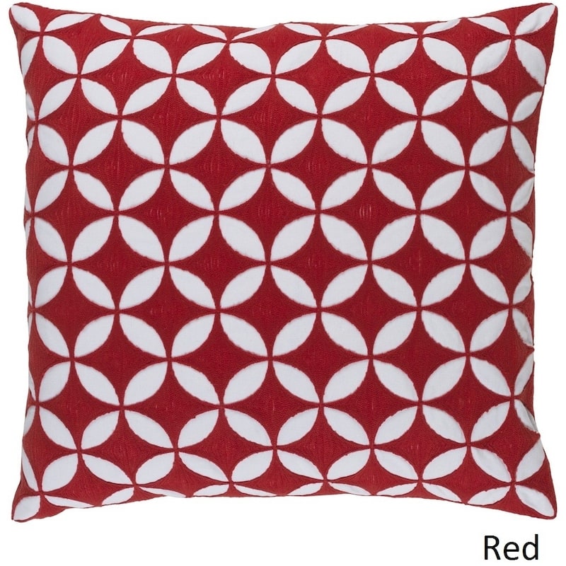 Decorative Kristen 22-inch Feather Down/Polyester Filled Throw Pillow - Down - Red