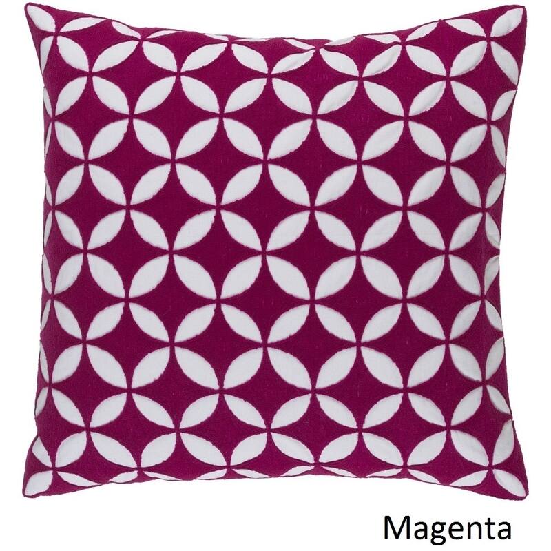 Decorative Kristen 22-inch Feather Down/Polyester Filled Throw Pillow - Down - Pink