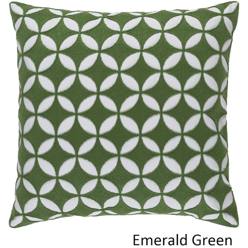 Decorative Kristen 22-inch Feather Down/Polyester Filled Throw Pillow - Down - Emerald