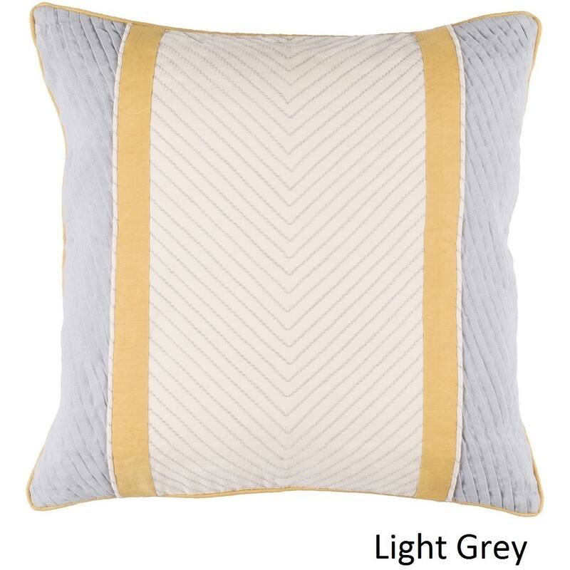 Decorative Haru 22-inch Feather Down/Polyester Filled Throw Pillow - Down - Yellow/Grey/Off-White