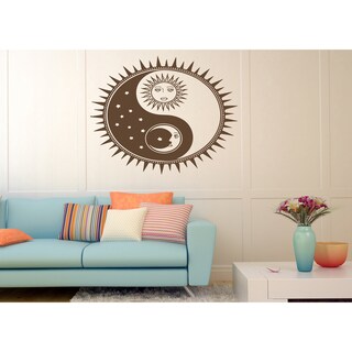 Sun moon stars Wall Art Sticker Decal Brown - Bed Bath & Beyond - 11684109
