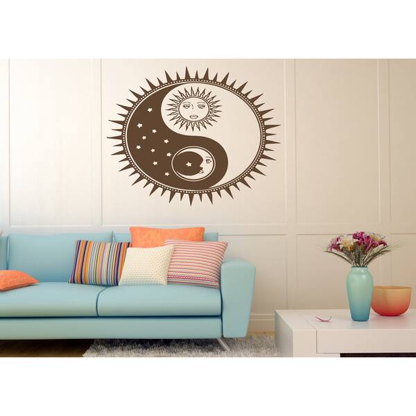 Sun moon stars Wall Art Sticker Decal Brown - Bed Bath & Beyond - 11684109