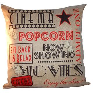 Lillowz Popcorn Theater Canvas Full Sized Throw Pillow 17 X 17