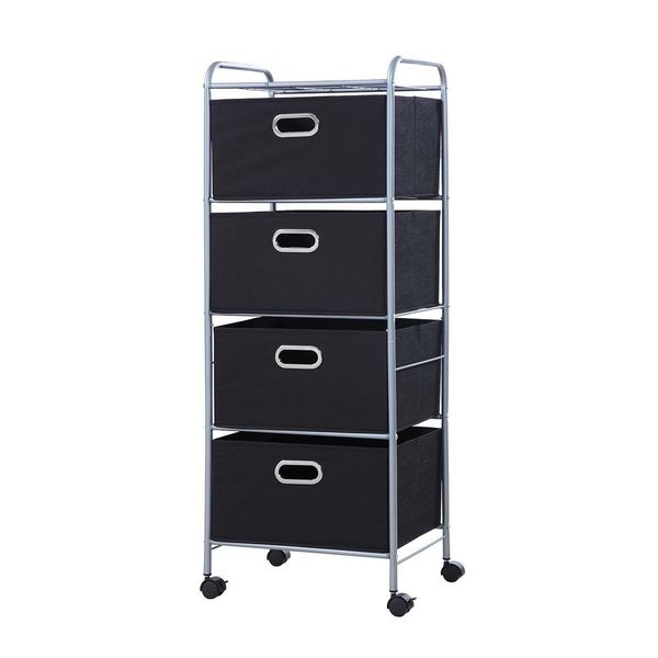 Shop Black Onyx 4-drawer Fabric Cart - Free Shipping Today - Overstock 