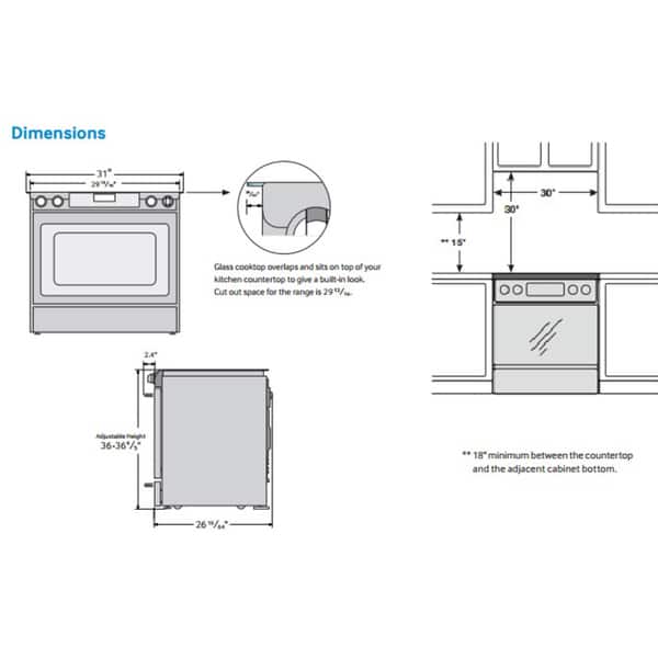 Samsung 30inch SlideIn Electric Range Stainless Steel Bed Bath