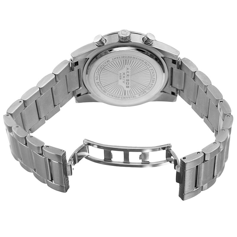 Akribos XXIV Women's Swiss Quartz Multifunction Blue Silver-tone Stainless Steel Bracelet Watch