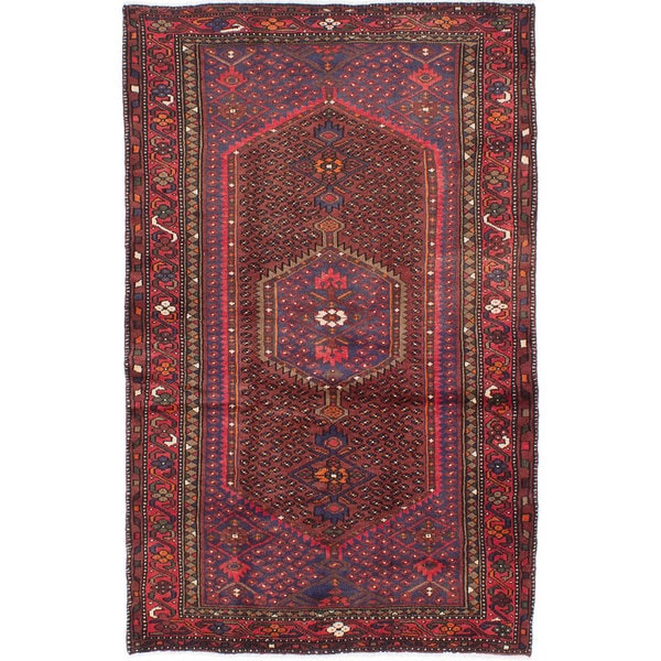 Ecarpetgallery Hand-knotted Persian Darjazin Blue and Orange Wool Rug (4'1 x 6'4)