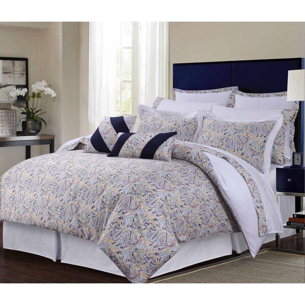 Fiji Multicolor Paisley Cotton Sateen 12-piece Bed in a Bag with Deep Pocket Sheet Set